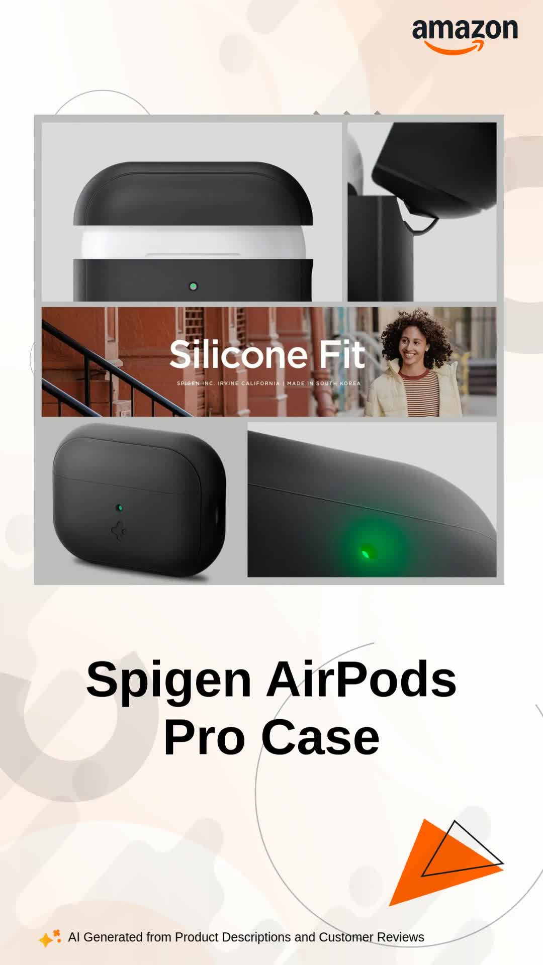 Spigen for AirPods Pro 2(2022/2023) Case, Strap Included, Soft